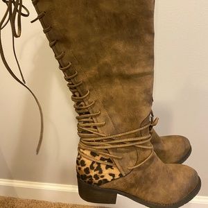 Very Volatile Lace Up Cheetah Boot